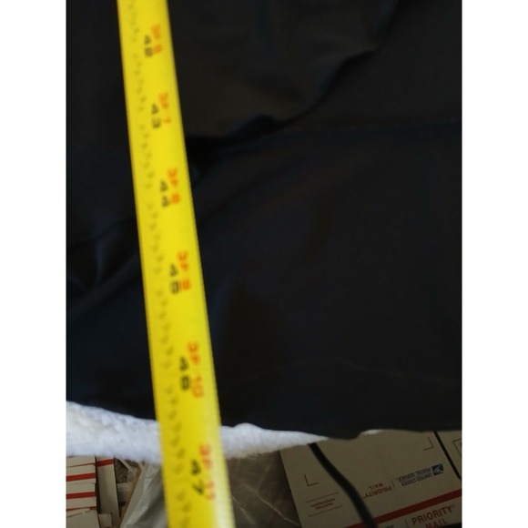 INC Womens Black Red Trim Midi Dress Asymmetrical Ruffle Hem Y2K Style Size L - Picture 12 of 15